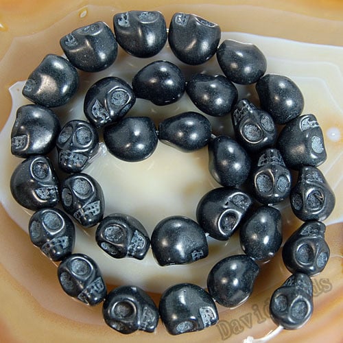 Gyári ár 10x13mm faragott türkiz koponya gyöngyök 16" szál kék fehér fekete piros zöld kávé multi sárga barkácsolás