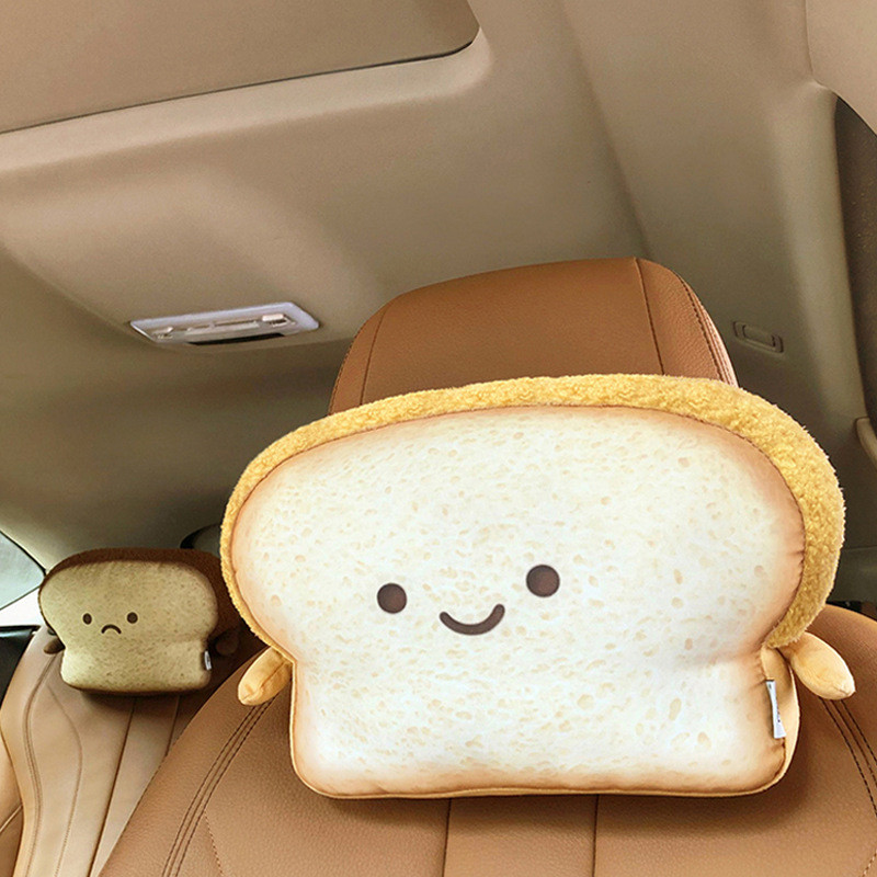 Toast autós fejtámla ülés nyakpárna rajzfilm aranyos belső kiegészítők