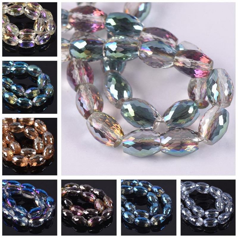 10db 10x6mm 12x8mm ovális hengeres csiszolt vágott kristályüveg laza kézműves gyöngyök ékszerkészítéshez barkácsolás