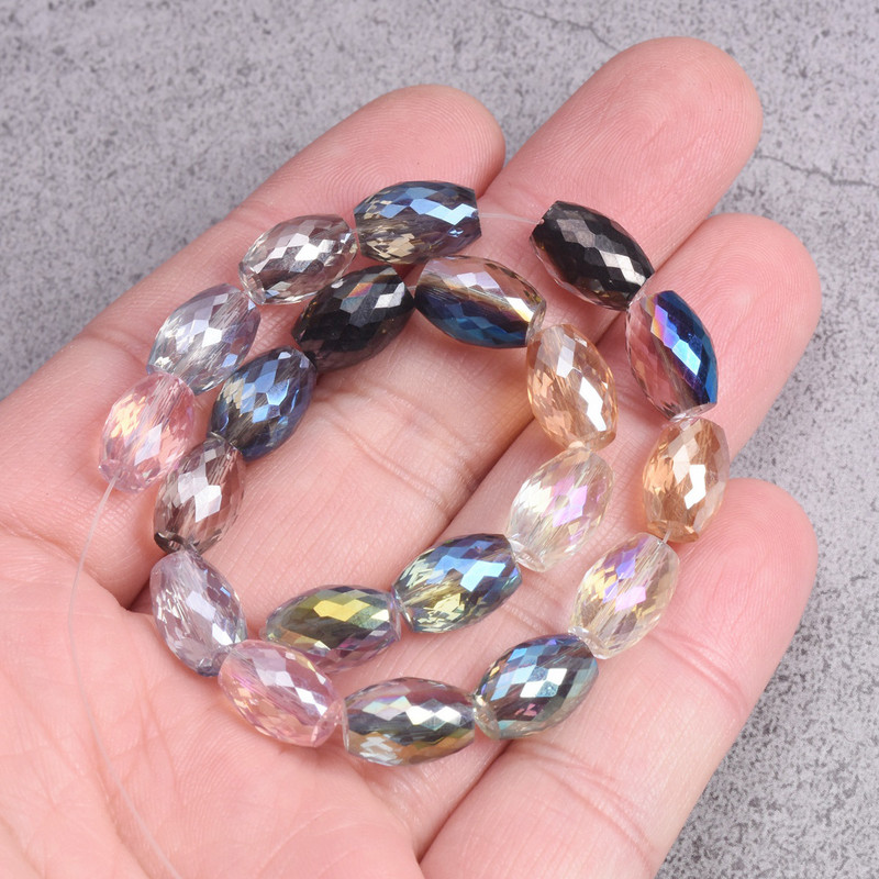 10db 10x6mm 12x8mm ovális hengeres csiszolt vágott kristályüveg laza kézműves gyöngyök ékszerkészítéshez barkácsolás