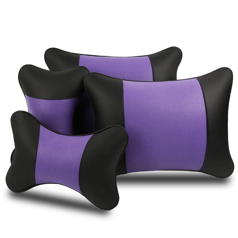 Madingas paprastas automobilio pagalvių rinkinys, kvėpuojantis, patogus, 2 vnt. galvos atrama + 2 vnt. juosmens pagalvė