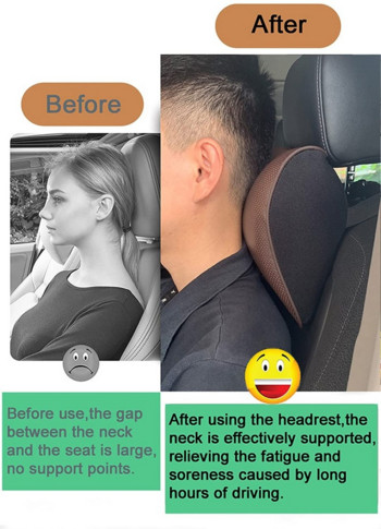 Δερμάτινο προσκέφαλο αυτοκινήτου-στήριγμα οσφυϊκού σετ Car Cowhide Headrest-lumbar Support-car Breathable Love Neck Pillow