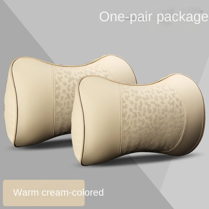 Autóbőr nyakpárna, Relax nyaktámasztó fejtámla, Comfort Travel autósülés és otthoni irodai puha párna 2db