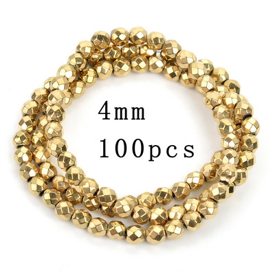 AAA+ Culoare de reținere Piatră naturală Mărgele geometrice neregulate Mărgele hematite placate cu aur pentru realizarea de bijuterii Colier brățară DIY