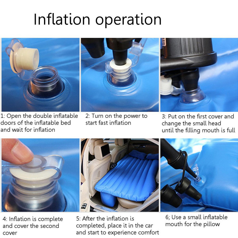 Φουσκωτό στρώμα ταξιδιού αυτοκινήτου Air air φουσκωτό κρεβάτι Universal για πολυλειτουργικό μαξιλάρι καναπέ στο πίσω κάθισμα Μαξιλάρι για υπαίθριο κάμπινγκ
