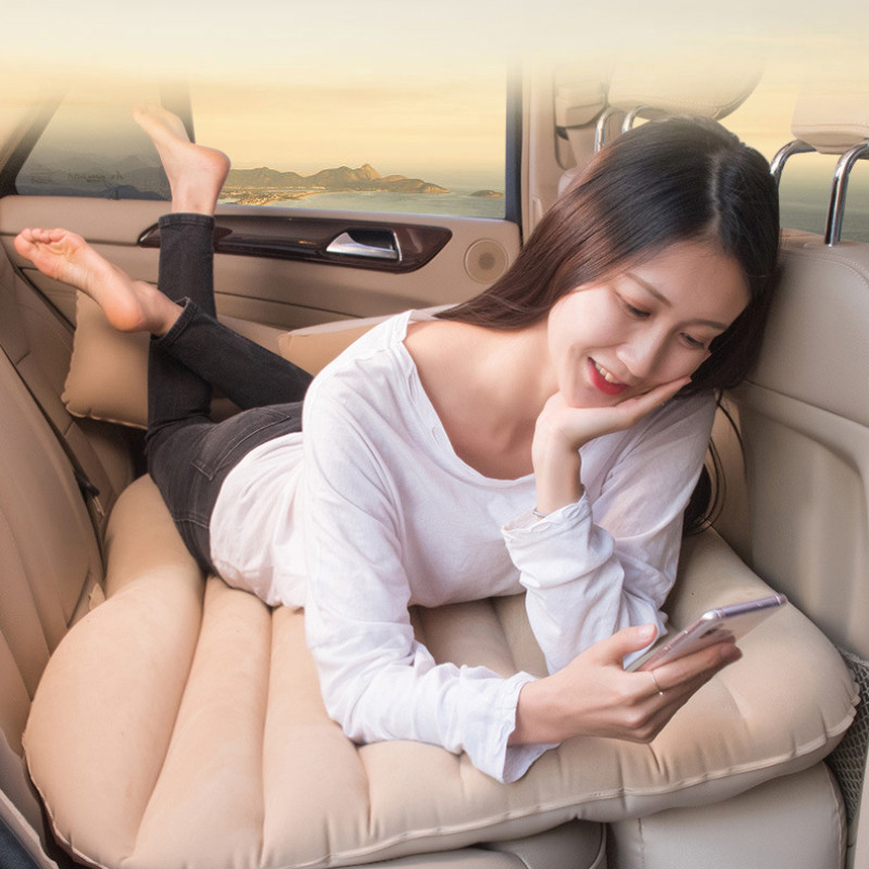 JASSE Κρεβάτι αυτοκινήτου Αυτοκίνητο στρώμα αέρα Κρεβάτι ταξιδιού Φουσκωτό κρεβάτι αέρα Φουσκωτό κάλυμμα πλάτης καθίσματος αυτοκινήτου Φουσκωτό 2 Μαξιλάρι αέρα 19Y01002