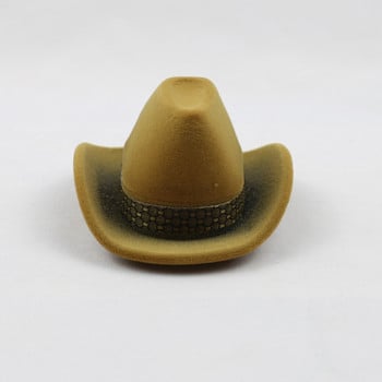 Ρετρό Μίνι καουμπόικο καπέλο Δαχτυλίδι Κουτί βελούδινο κοσμήματα Οργάνωση Καπέλα βιτρίνας Θήκη αποθήκευσης Κουτιά έκπληξη Πρόταση Δώρα τελετής γάμου