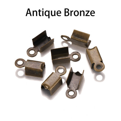 200 τμχ/παρτίδα Cove Clasps Κορδόνι Καπέλα άκρου κορδέλα κορδέλα Δερμάτινο κλιπ Συμβουλή Διπλώστε πτύχωση με χάντρες για προμήθειες για την κατασκευή κοσμημάτων