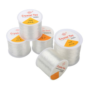 Κορδόνι 100 μέτρων String Crystal Beading Stretch Cord 0,5 0,6 0,7 0,8 1 mm Elastic Line String Κορδόνια με νήμα DIY Βραχιόλι Κατασκευή κοσμημάτων