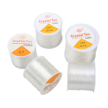 Κορδόνι 100 μέτρων String Crystal Beading Stretch Cord 0,5 0,6 0,7 0,8 1 mm Elastic Line String Κορδόνια με νήμα DIY Βραχιόλι Κατασκευή κοσμημάτων