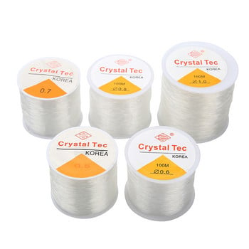 Κορδόνι 100 μέτρων String Crystal Beading Stretch Cord 0,5 0,6 0,7 0,8 1 mm Elastic Line String Κορδόνια με νήμα DIY Βραχιόλι Κατασκευή κοσμημάτων