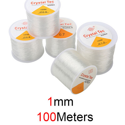 100 méter erős kristály gyöngyfűzés sztreccs zsinór 0,5 0,6 0,7 0,8 1 mm rugalmas vonal zsinór zsinórok barkács karkötő ékszer készítés