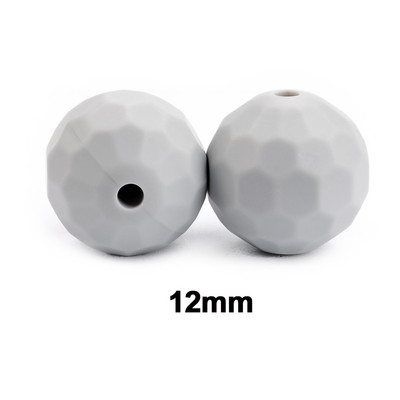 Lofca 40db 12/15mm szilikon gyöngyök poliéder Bpa mentes szilikon fogas barkácsfogat baba rágható kiegészítők baba fogak