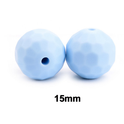 Lofca 40db 12/15mm szilikon gyöngyök poliéder Bpa mentes szilikon fogas barkácsfogat baba rágható kiegészítők baba fogak