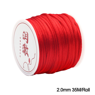 Punane nailonist nöörist pärlimisniit Hiina sõlm makraamnöörist käevõru punutud köiega nöör ehete valmistamiseks meisterdades käsitöö tuti kaelakee