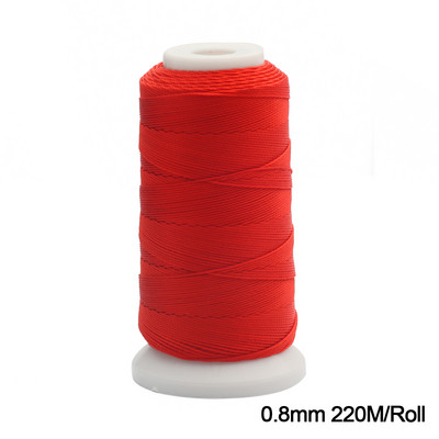 Punane nailonist nöörist pärlimisniit Hiina sõlm makraamnöörist käevõru punutud köiega nöör ehete valmistamiseks meisterdades käsitöö tuti kaelakee