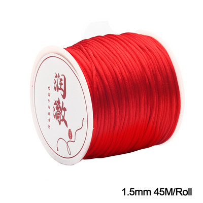 Punane nailonist nöörist pärlimisniit Hiina sõlm makraamnöörist käevõru punutud köiega nöör ehete valmistamiseks meisterdades käsitöö tuti kaelakee