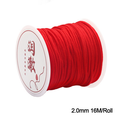 Punane nailonist nöörist pärlimisniit Hiina sõlm makraamnöörist käevõru punutud köiega nöör ehete valmistamiseks meisterdades käsitöö tuti kaelakee