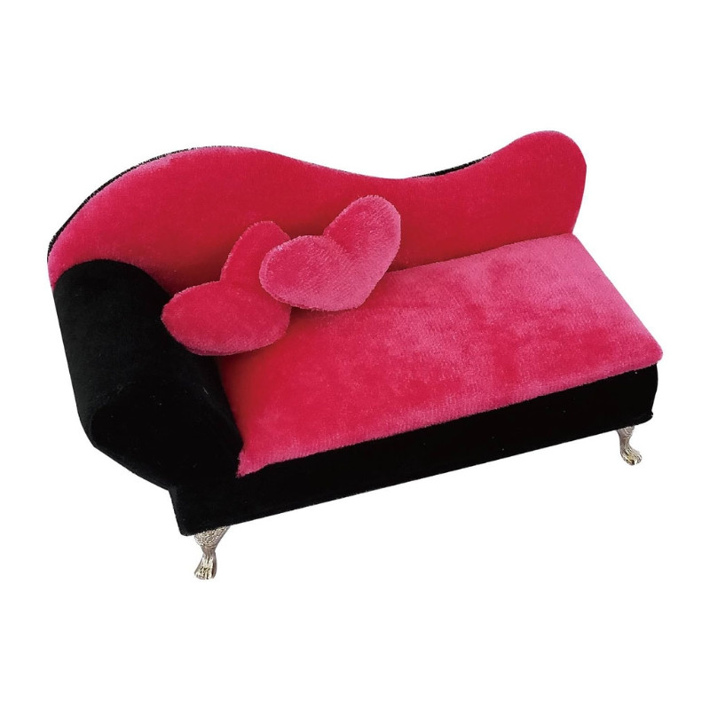 1/6 Dollhouse Díszes kanapé Kanapé Rózsaszín Ékszer Tároló Szervező doboz Flip Nyitható Rekeszek Fotel Kanapé Doboz Ajándék