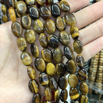 Φυσικό οβάλ Σχήμα Πέτρα Tiger Eye Opal Agates Jades Crystal Loose Spacer Beads for Jewelry Making Charm DIY βραχιόλι κολιέ