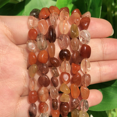 5-8mm természetes rózsaszín opál holdkő színes fluorit kő gyöngyök szabálytalan távtartó gyöngyök ékszerkészítéshez, barkács karkötő 15''