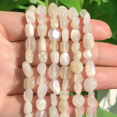 5-8mm természetes rózsaszín opál holdkő színes fluorit kő gyöngyök szabálytalan távtartó gyöngyök ékszerkészítéshez, barkács karkötő 15''