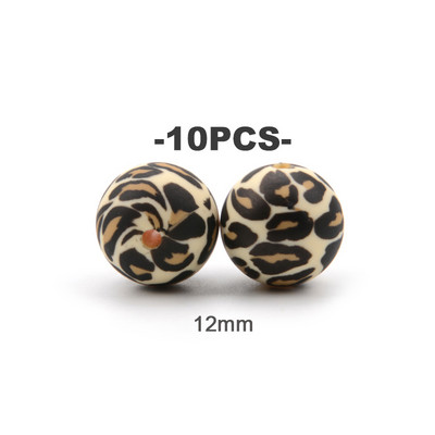 LOFCA 10pcs12mm/15mm/19mm Tie βαφή λεοπάρ Terrazzo Dalmatian camo Σιλικόνης οδοντοφυΐας DIY Μασώμενες πολύχρωμες για βρέφη