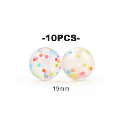 LOFCA 10pcs12mm/15mm/19mm Tie βαφή λεοπάρ Terrazzo Dalmatian camo Σιλικόνης οδοντοφυΐας DIY Μασώμενες πολύχρωμες για βρέφη