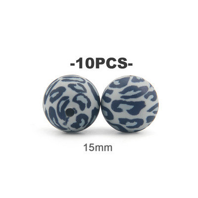 LOFCA 10pcs12mm/15mm/19mm Tie βαφή λεοπάρ Terrazzo Dalmatian camo Σιλικόνης οδοντοφυΐας DIY Μασώμενες πολύχρωμες για βρέφη