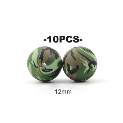 LOFCA 10pcs12mm/15mm/19mm Tie βαφή λεοπάρ Terrazzo Dalmatian camo Σιλικόνης οδοντοφυΐας DIY Μασώμενες πολύχρωμες για βρέφη