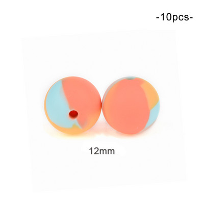 LOFCA 10pcs12mm/15mm/19mm Tie βαφή λεοπάρ Terrazzo Dalmatian camo Σιλικόνης οδοντοφυΐας DIY Μασώμενες πολύχρωμες για βρέφη