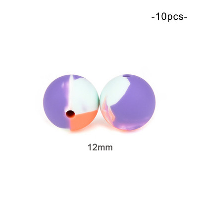 LOFCA 10pcs12mm/15mm/19mm Tie βαφή λεοπάρ Terrazzo Dalmatian camo Σιλικόνης οδοντοφυΐας DIY Μασώμενες πολύχρωμες για βρέφη