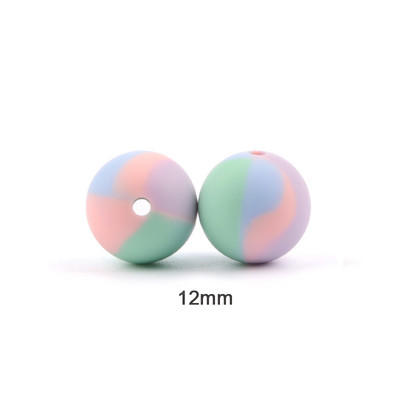 LOFCA 10pcs12mm/15mm/19mm Tie βαφή λεοπάρ Terrazzo Dalmatian camo Σιλικόνης οδοντοφυΐας DIY Μασώμενες πολύχρωμες για βρέφη