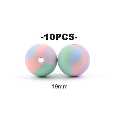 LOFCA 10pcs12mm/15mm/19mm Tie βαφή λεοπάρ Terrazzo Dalmatian camo Σιλικόνης οδοντοφυΐας DIY Μασώμενες πολύχρωμες για βρέφη