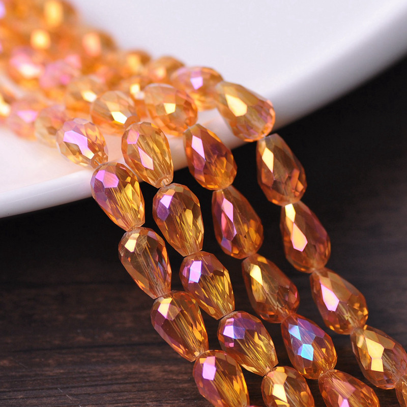 Fasetirano kristalno staklo u obliku suze u obliku kruške 5x3mm 7x5mm 12x8mm 15x10mm 18x12mm Rasute perle za rukotvorine za izradu nakita DIY