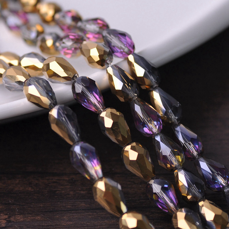 Fasetirano kristalno staklo u obliku suze u obliku kruške 5x3mm 7x5mm 12x8mm 15x10mm 18x12mm Rasute perle za rukotvorine za izradu nakita DIY