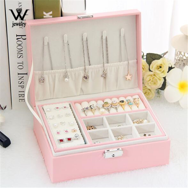 WE Lady kutija za nakit od PU kože, vitrina za prstenje, prijenosni organizator nakita za ogrlice Joyeros Organizador De Joyas