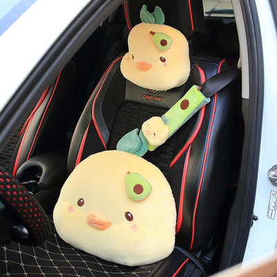 Naslon za glavu iz crtanog automobila, plišani dodaci za automobile - sjedalo, štitnik za vrat, lumbalni jastuk, slatka navlaka za sigurnosni pojas - jastučić za jastuk automobila