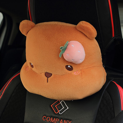 Naslon za glavu iz crtanog automobila, plišani dodaci za automobile - sjedalo, štitnik za vrat, lumbalni jastuk, slatka navlaka za sigurnosni pojas - jastučić za jastuk automobila