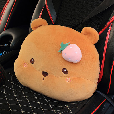 Naslon za glavu iz crtanog automobila, plišani dodaci za automobile - sjedalo, štitnik za vrat, lumbalni jastuk, slatka navlaka za sigurnosni pojas - jastučić za jastuk automobila