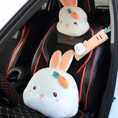 Naslon za glavu iz crtanog automobila, plišani dodaci za automobile - sjedalo, štitnik za vrat, lumbalni jastuk, slatka navlaka za sigurnosni pojas - jastučić za jastuk automobila