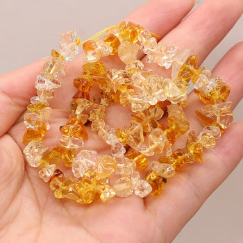 Natural Citrines Crystal Stone Beads Freeform Chips Χάντρες χαλίκι για δώρο πάρτι DIY Κολιέ Βραχιόλι Κοσμήματα Κατασκευή 40cm