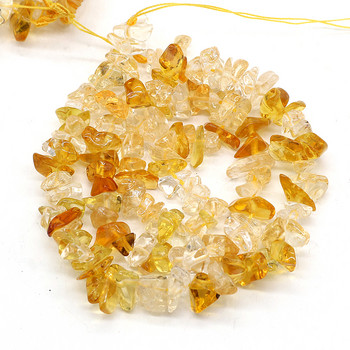 Natural Citrines Crystal Stone Beads Freeform Chips Χάντρες χαλίκι για δώρο πάρτι DIY Κολιέ Βραχιόλι Κοσμήματα Κατασκευή 40cm