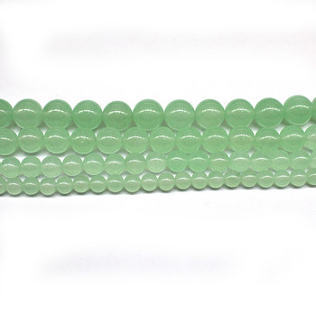 Χονδρική Πράσινη Aventurine Chalcedony Jades Χάντρες φυσικής πέτρας Στρογγυλές χαλαρές χάντρες για κατασκευή κοσμημάτων Βραχιόλι Diy 4-12 mm 15\