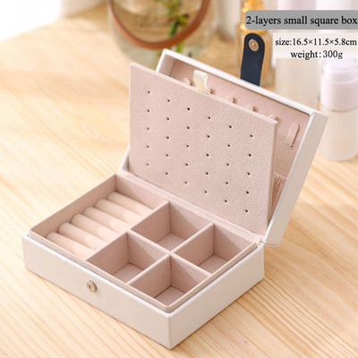 2022 Boje Kvadratna prijenosna kutija za nakit PU kožne naušnice Prsten Organizator za pohranu nakita Kutija za privjesak Poklon pakiranje