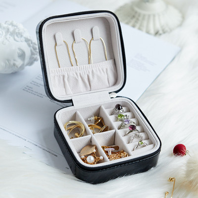 10*10*5 cm prijenosna kutija za nakit Organizator nakita Prikaz putne kutije za nakit Kožna kutija za pohranu Joyeros Organizador De Joyas