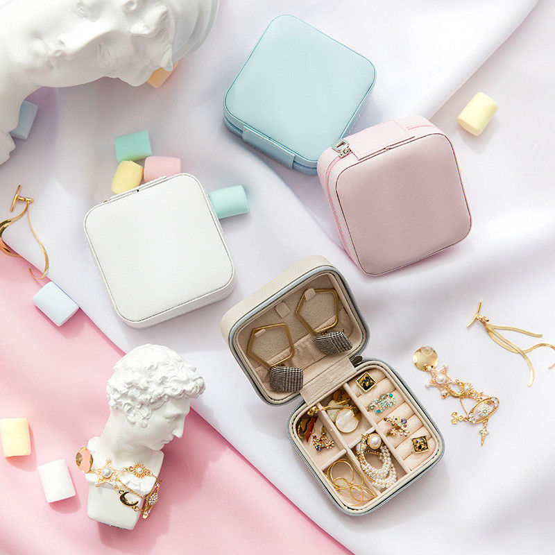 10*10*5 cm prijenosna kutija za nakit Organizator nakita Prikaz putne kutije za nakit Kožna kutija za pohranu Joyeros Organizador De Joyas