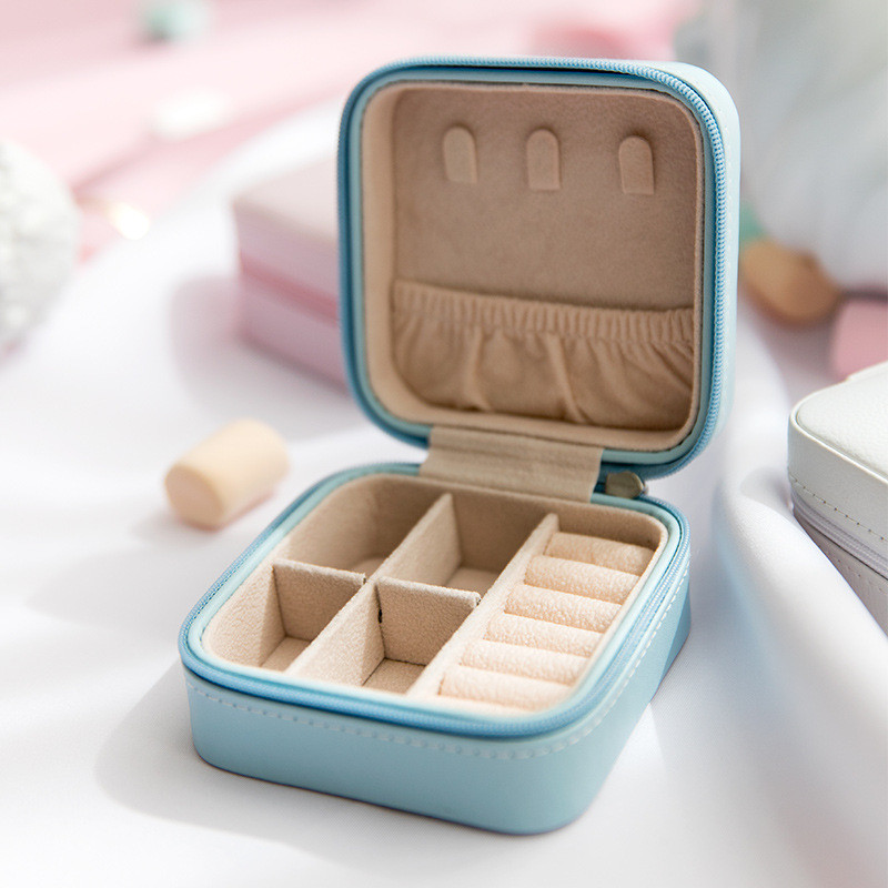 10*10*5 cm prijenosna kutija za nakit Organizator nakita Prikaz putne kutije za nakit Kožna kutija za pohranu Joyeros Organizador De Joyas