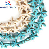 Kamene perle Tirkizne perle u obliku morske zvijezde 13 x 13 mm Približno 38 kom/nitu Opuštene odstojne perle Perle sa sjemenkama za izradu nakita DIY