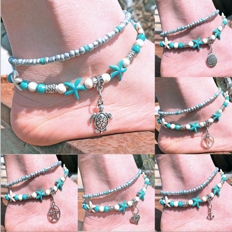 Kamene perle Tirkizne perle u obliku morske zvijezde 13 x 13 mm Približno 38 kom/nitu Opuštene odstojne perle Perle sa sjemenkama za izradu nakita DIY